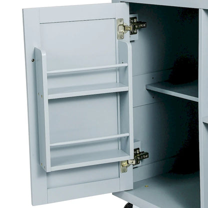 Îlot de cuisine en MDF de 53 po de largeur avec comptoir et armoire de rangement
