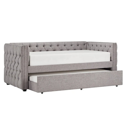 Lit de repos capitonné Knightsbridge Twin avec clous décoratifs