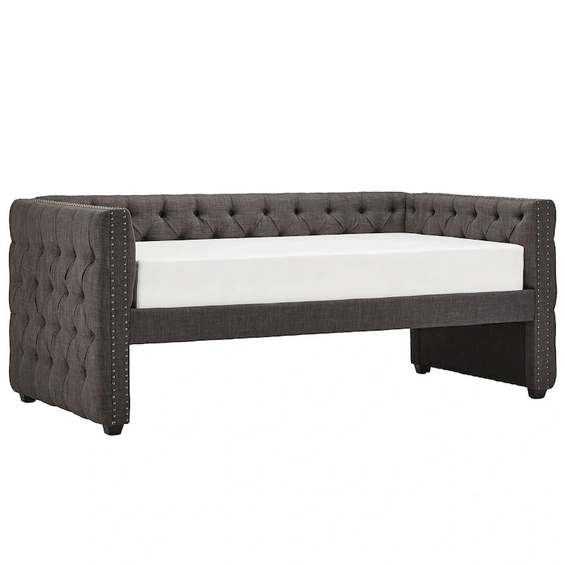 Lit de repos capitonné Knightsbridge Twin avec clous décoratifs
