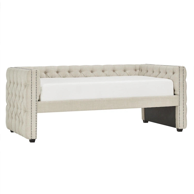 Lit de repos capitonné Knightsbridge Twin avec clous décoratifs