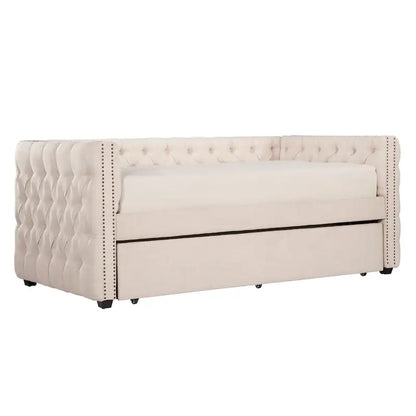 Lit de repos capitonné Knightsbridge Twin avec clous décoratifs