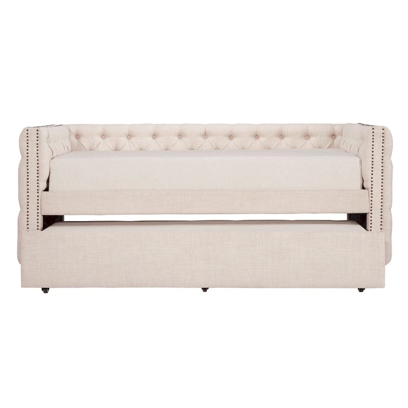 Lit de repos capitonné Knightsbridge Twin avec clous décoratifs