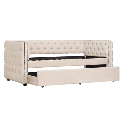 Lit de repos capitonné Knightsbridge Twin avec clous décoratifs