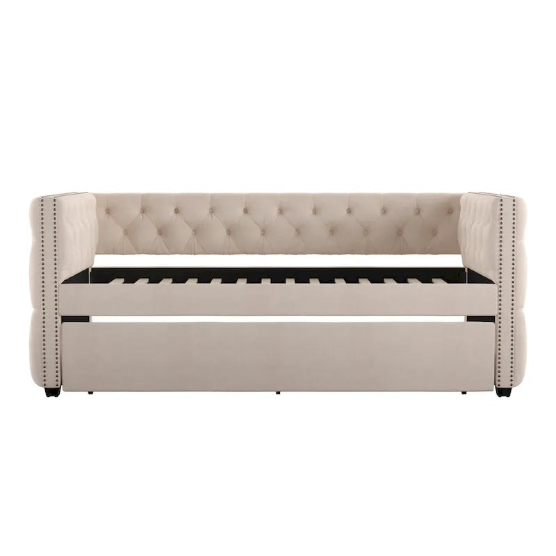 Lit de repos capitonné Knightsbridge Twin avec clous décoratifs