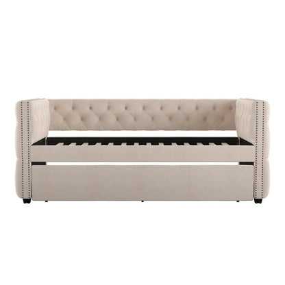 Lit de repos capitonné Knightsbridge Twin avec clous décoratifs