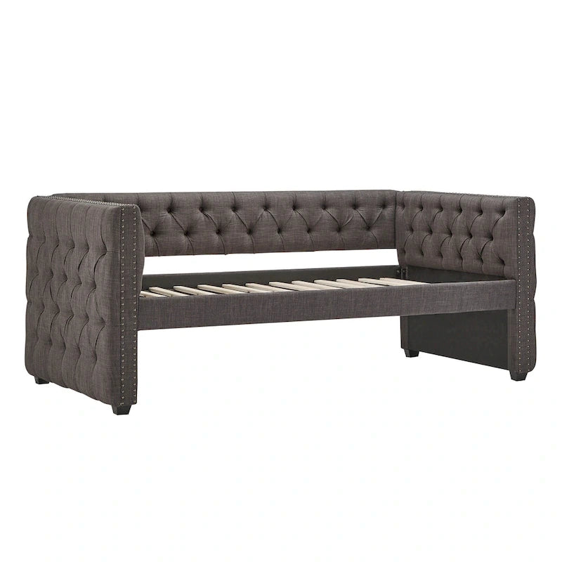 Lit de repos capitonné Knightsbridge Twin avec clous décoratifs