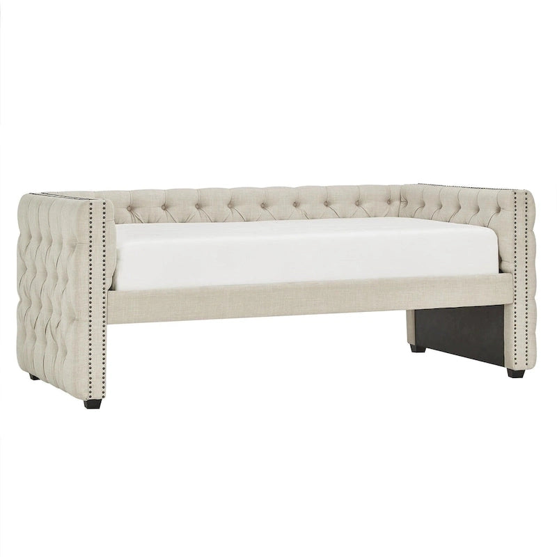 Lit de repos capitonné Knightsbridge Twin avec clous décoratifs