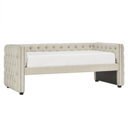 Lit de repos capitonné Knightsbridge Twin avec clous décoratifs