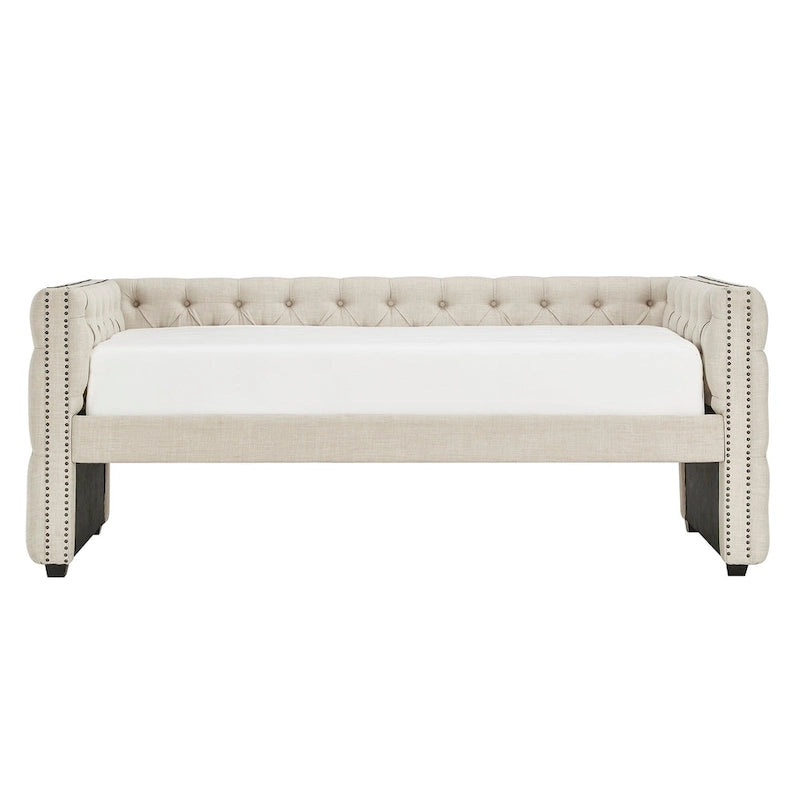 Lit de repos capitonné Knightsbridge Twin avec clous décoratifs