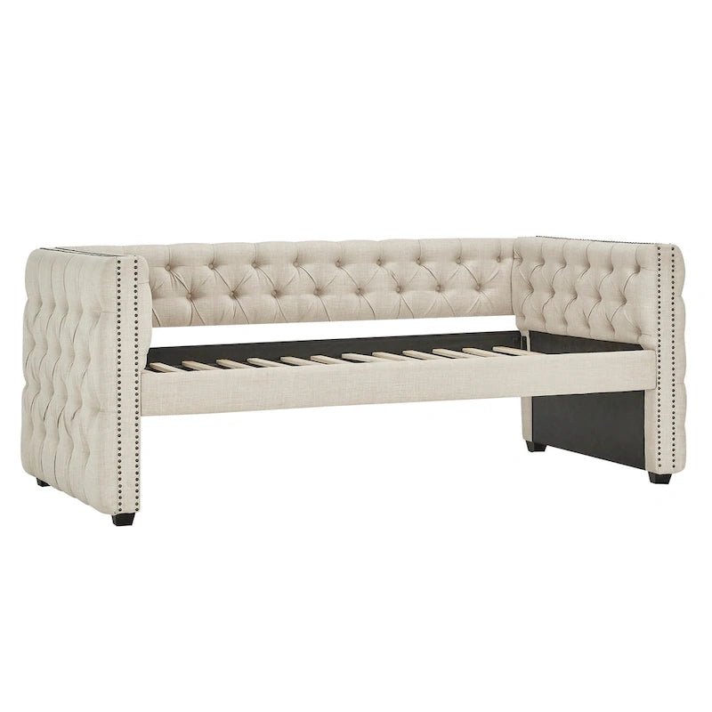 Lit de repos capitonné Knightsbridge Twin avec clous décoratifs
