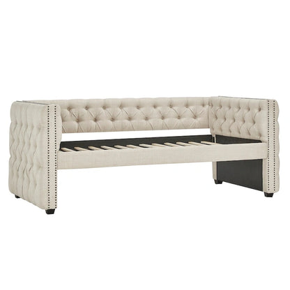 Lit de repos capitonné Knightsbridge Twin avec clous décoratifs