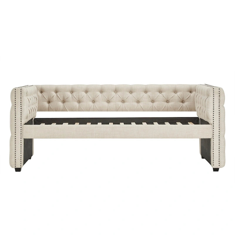 Lit de repos capitonné Knightsbridge Twin avec clous décoratifs