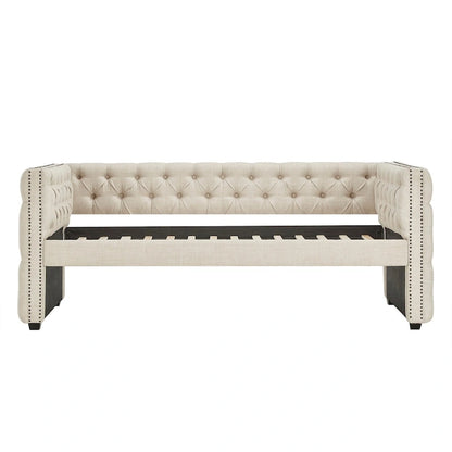 Lit de repos capitonné Knightsbridge Twin avec clous décoratifs