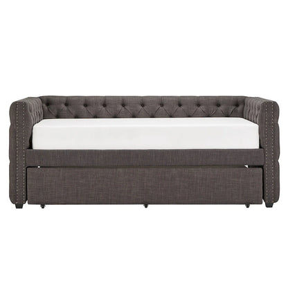 Lit de repos capitonné Knightsbridge Twin avec clous décoratifs