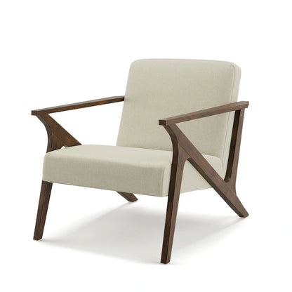 Fauteuil d'appoint en bois et tissu, style moderne du milieu du siècle