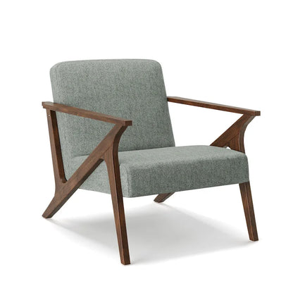 Fauteuil d'appoint en bois et tissu, style moderne du milieu du siècle