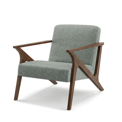 Fauteuil d'appoint en bois et tissu, style moderne du milieu du siècle