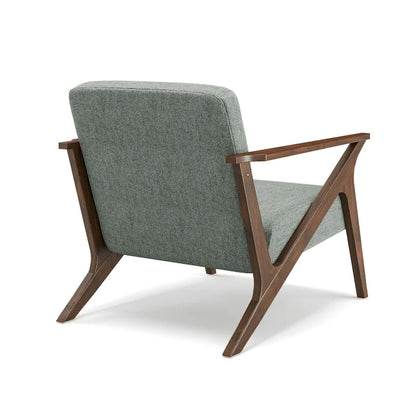 Fauteuil d'appoint en bois et tissu, style moderne du milieu du siècle