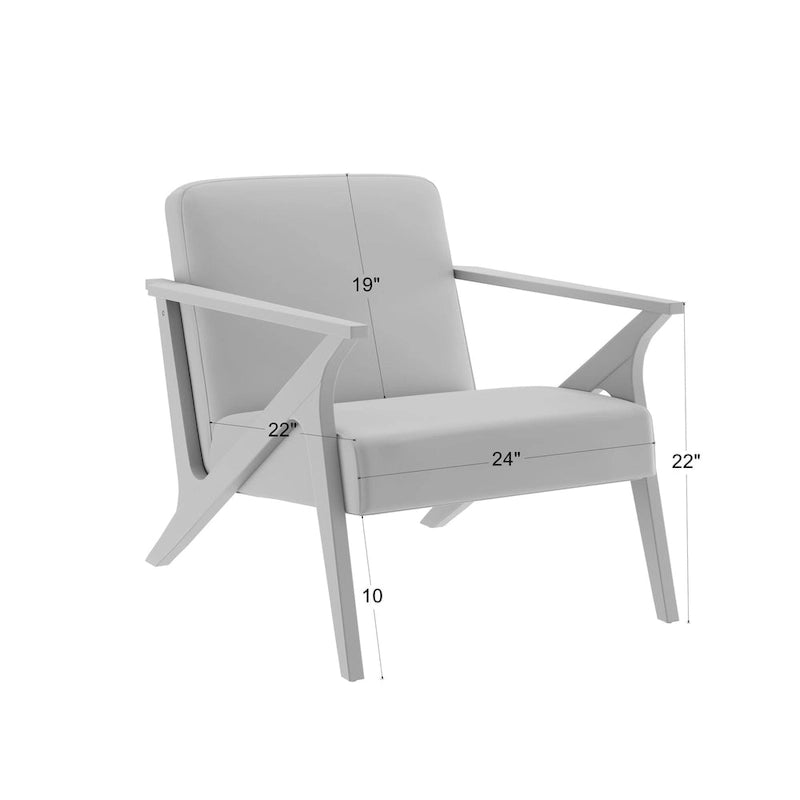 Fauteuil d'appoint en bois et tissu, style moderne du milieu du siècle