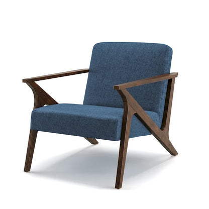 Fauteuil d'appoint en bois et tissu, style moderne du milieu du siècle