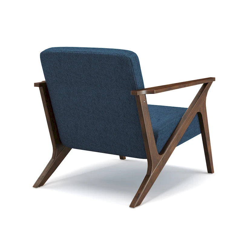Fauteuil d'appoint en bois et tissu, style moderne du milieu du siècle