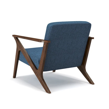 Fauteuil d'appoint en bois et tissu, style moderne du milieu du siècle