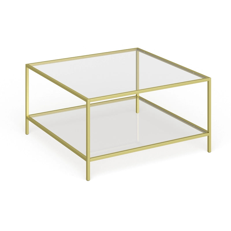 Table basse carrée avec étagère de 32 po