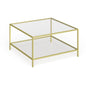 Table basse carrée avec étagère de 32 po