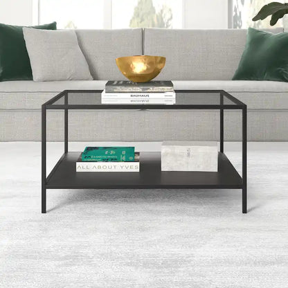 Table basse carrée avec étagère de 32 po