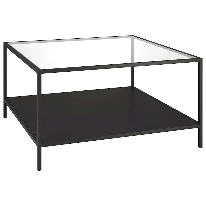 Table basse carrée avec étagère de 32 po