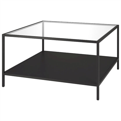 Table basse carrée avec étagère de 32 po