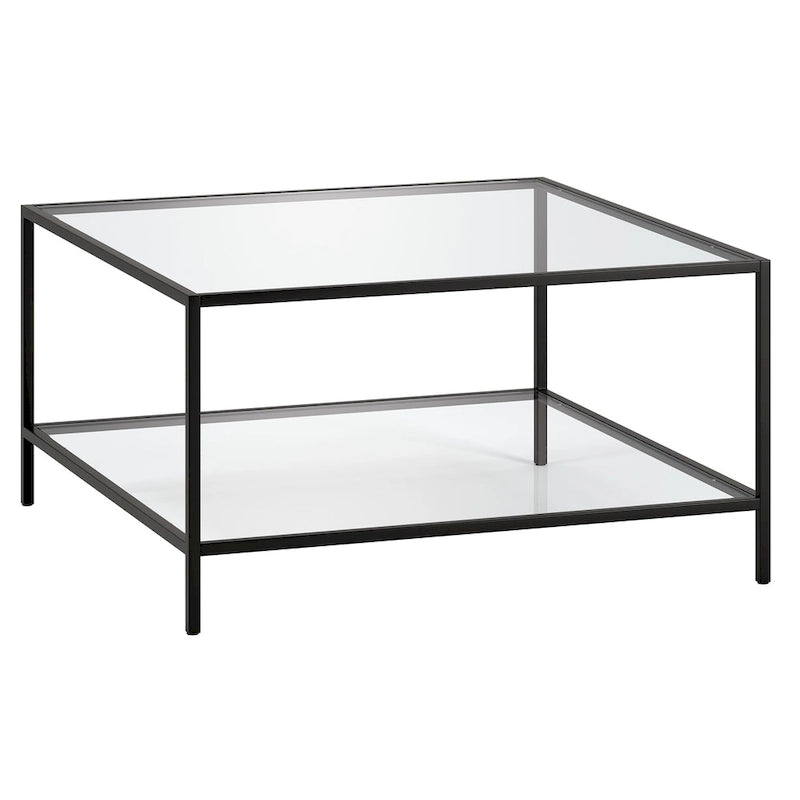 Table basse carrée avec étagère de 32 po