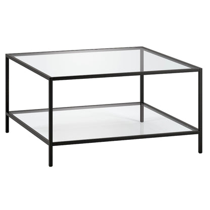 Table basse carrée avec étagère de 32 po
