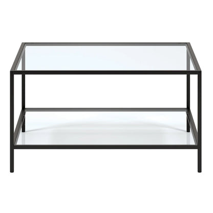 Table basse carrée avec étagère de 32 po