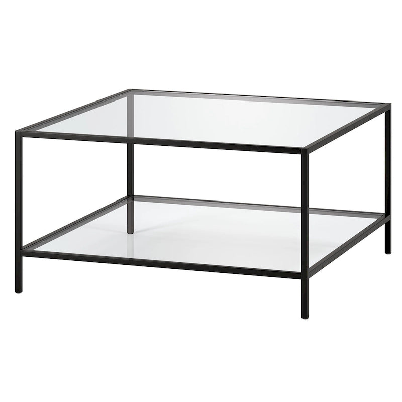Table basse carrée avec étagère de 32 po