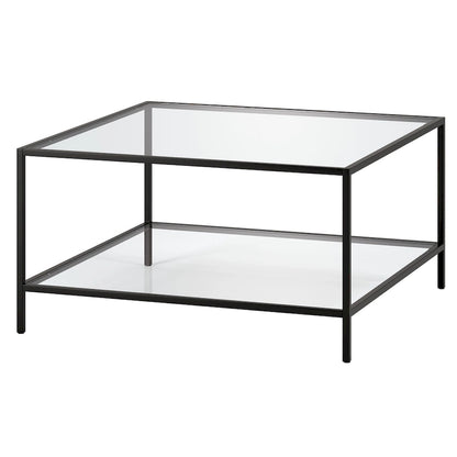 Table basse carrée avec étagère de 32 po