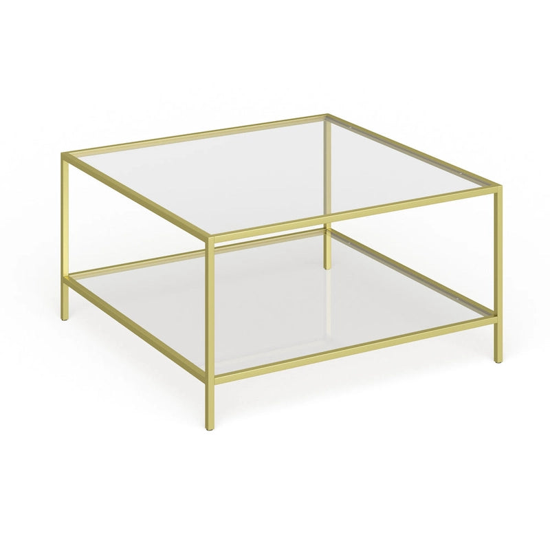 Table basse carrée avec étagère de 32 po