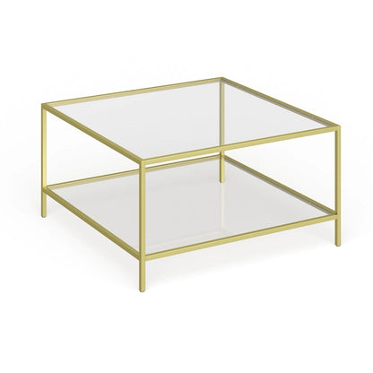 Table basse carrée avec étagère de 32 po