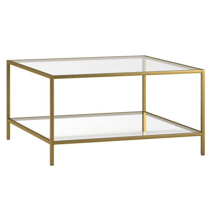 Table basse carrée avec étagère de 32 po