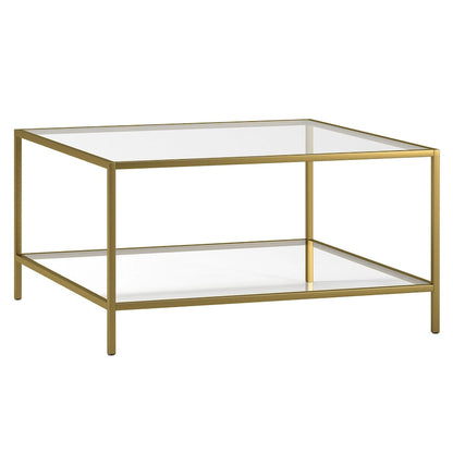Table basse carrée avec étagère de 32 po