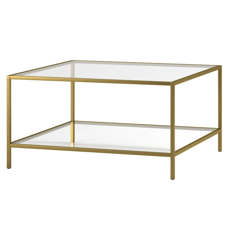Table basse carrée avec étagère de 32 po