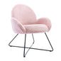 Fauteuil d'appoint moderne en polaire avec accoudoirs