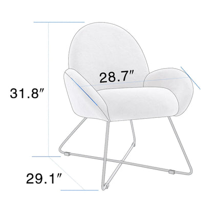 Fauteuil d'appoint moderne en polaire avec accoudoirs