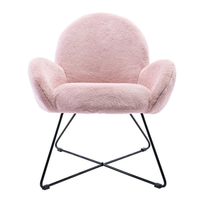 Fauteuil d'appoint moderne en polaire avec accoudoirs