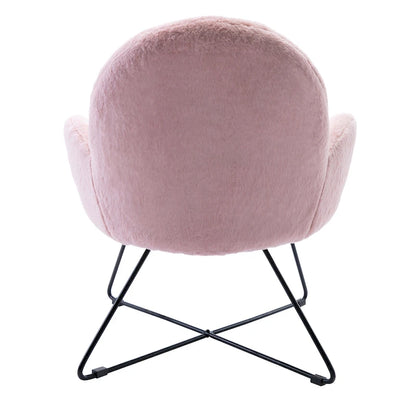 Fauteuil d'appoint moderne en polaire avec accoudoirs