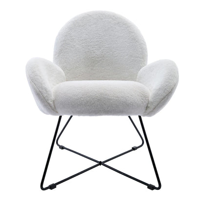 Fauteuil d'appoint moderne en polaire avec accoudoirs
