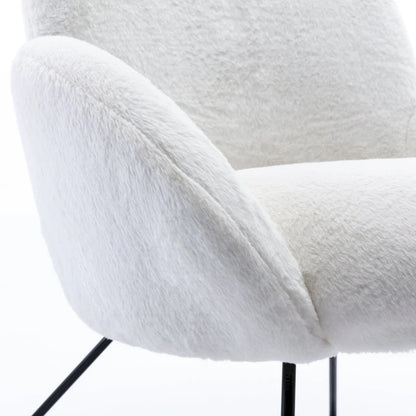Fauteuil d'appoint moderne en polaire avec accoudoirs