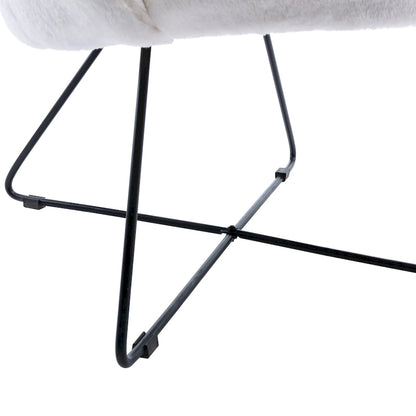 Fauteuil d'appoint moderne en polaire avec accoudoirs