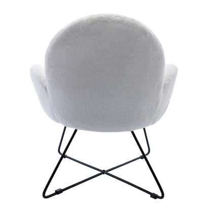 Fauteuil d'appoint moderne en polaire avec accoudoirs