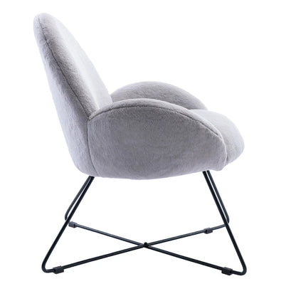 Fauteuil d'appoint moderne en polaire avec accoudoirs